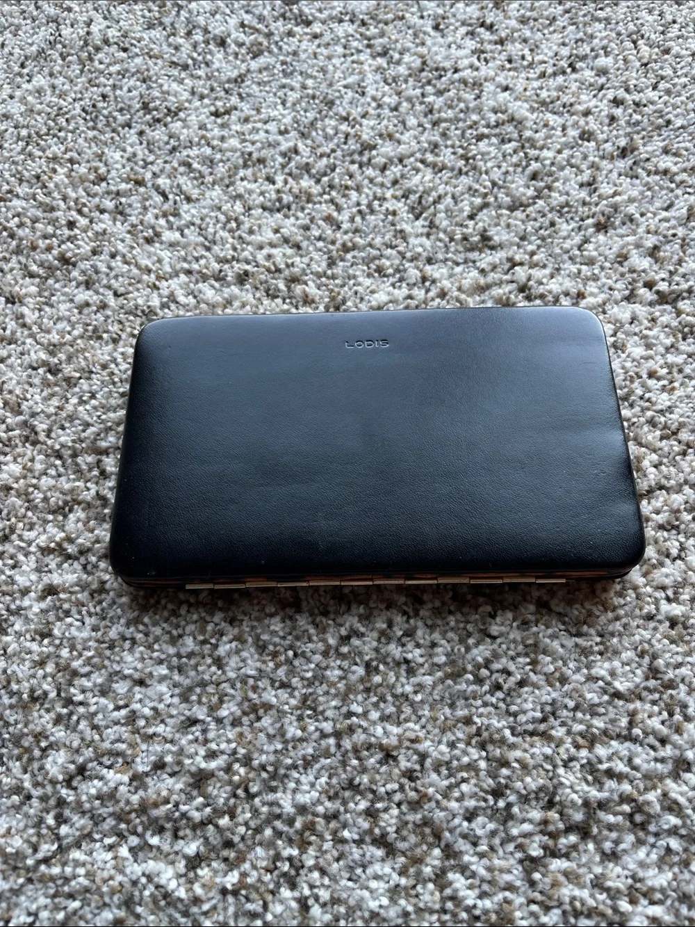 Lodis Black Leather snap wallet.